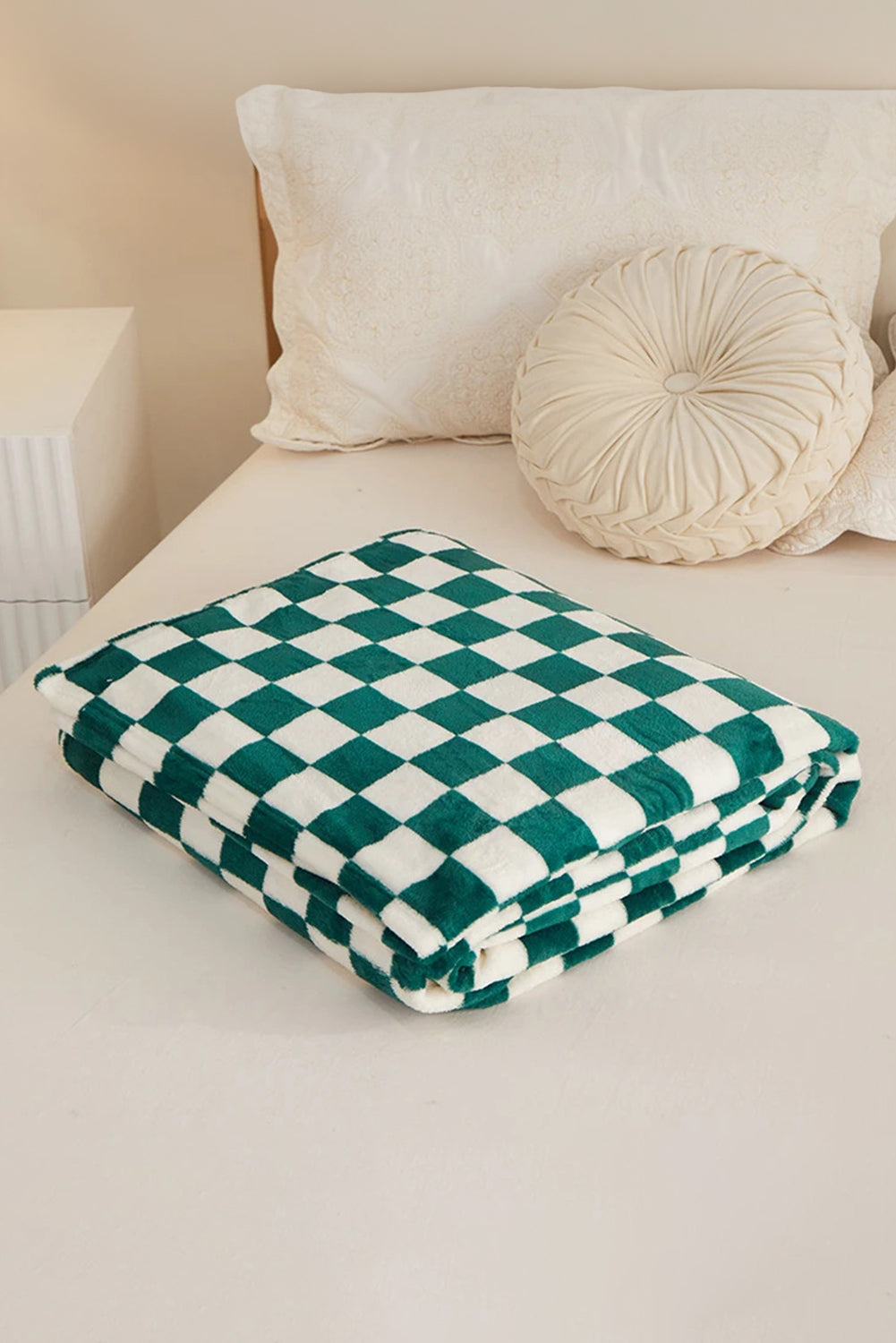 Yellow Checkerboard Printed Soft Throw Blanket