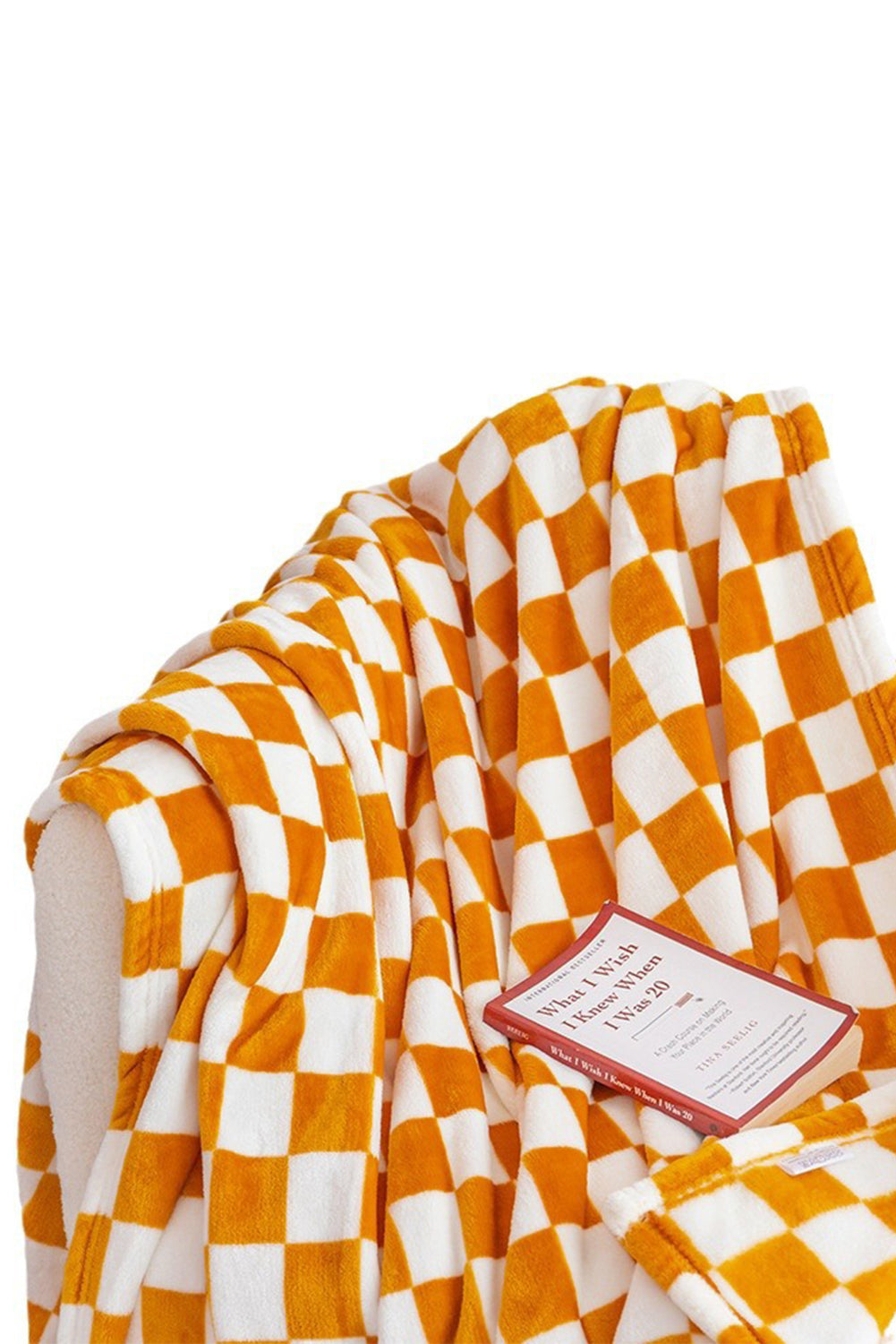 Yellow Checkerboard Printed Soft Throw Blanket