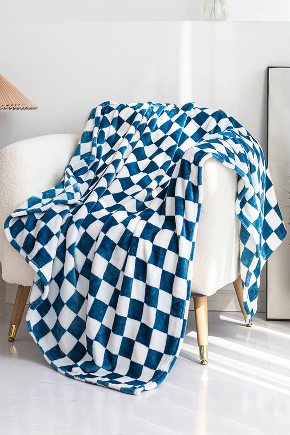 Yellow Checkerboard Printed Soft Throw Blanket